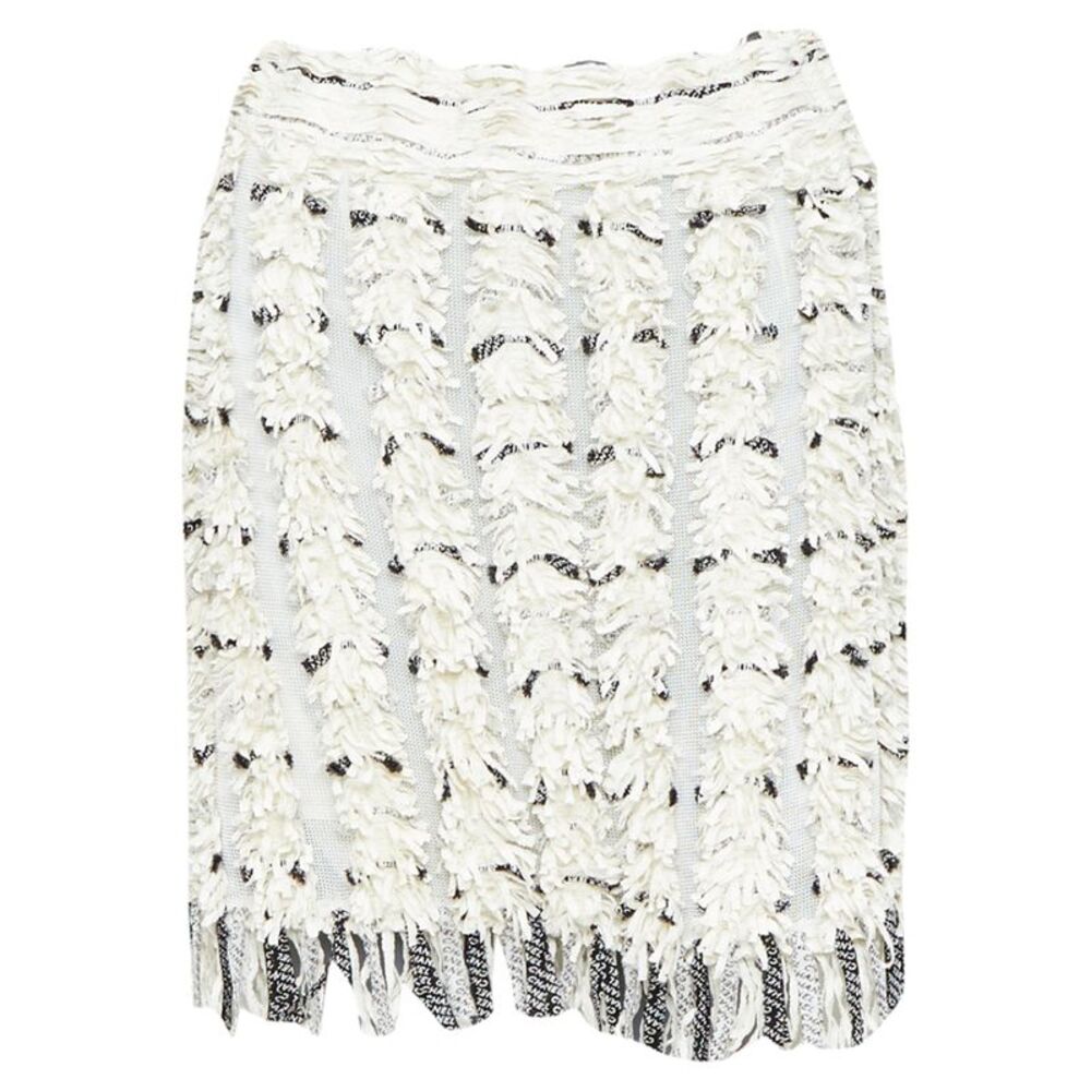 Chanel logo print tweed A-line skirt